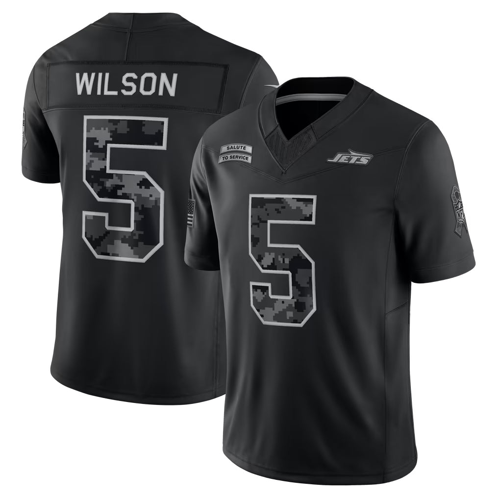 BIPIHUC NY.Jets #5 Garrett Wilson Player Black Limited 2026 Salute to Service Home Game Stitched Jerseys
