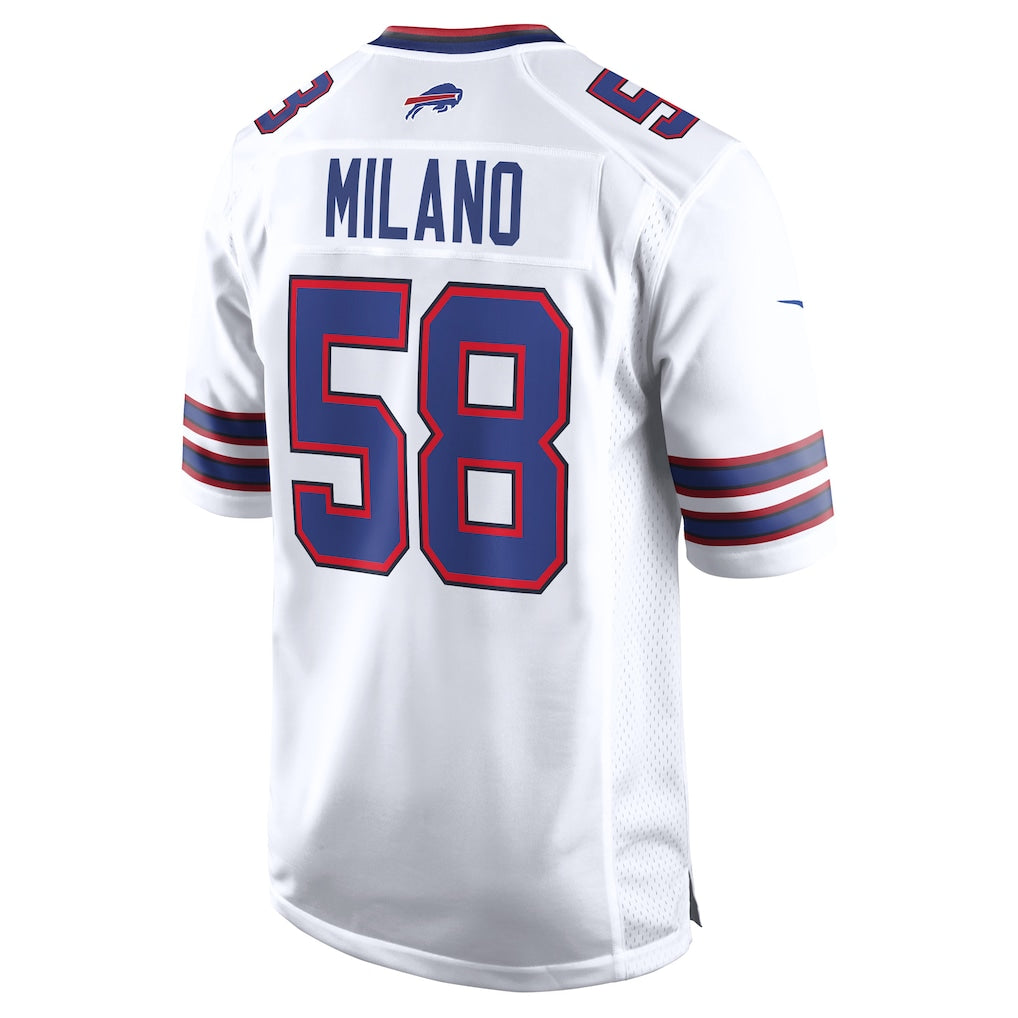 BIPIHUC B.Bills #58 Matt Milano White Away Game Player Jersey