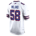 BIPIHUC B.Bills #58 Matt Milano White Away Game Player Jersey