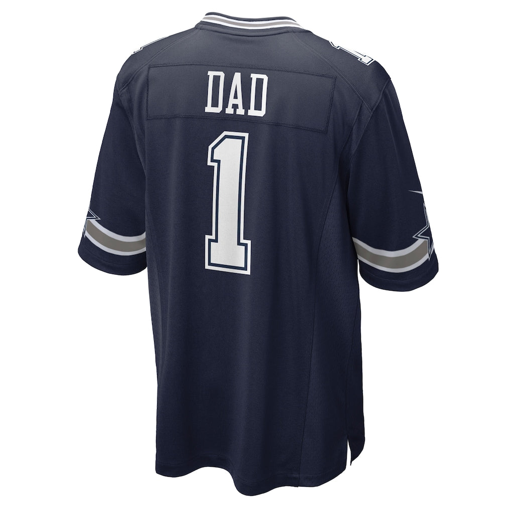 BIPIHUC D.Cowboys #1 Dad Navy Game Jersey