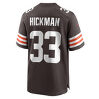 BIPIHUC C.Browns #33 Ronnie Hickman Brown Team Game Jersey