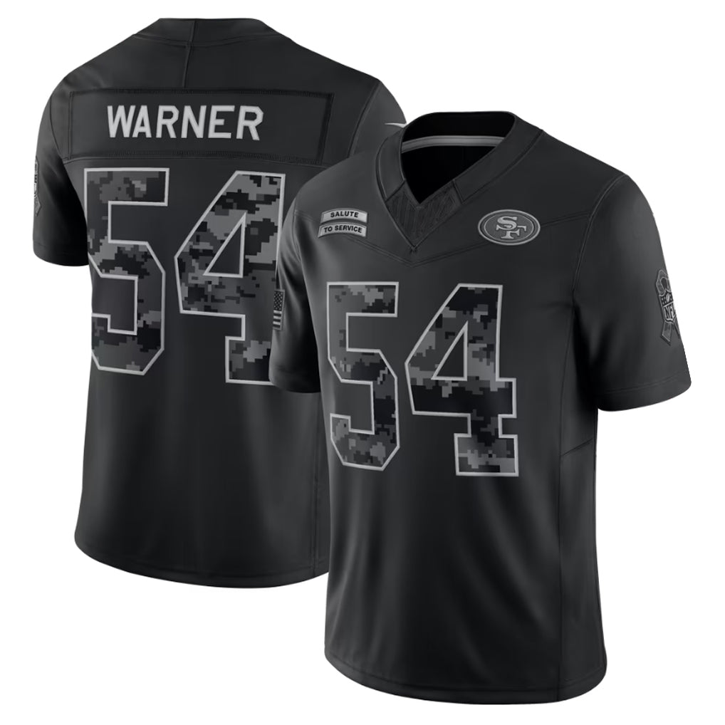 BIPIHUC SF.49ers #54 Fred Warner Player Black Limited 2026 Salute to Service Home Game Stitched Jerseys