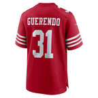 BIPIHUC SF.49ers #31 Isaac Guerendo Scarlet Game Jersey