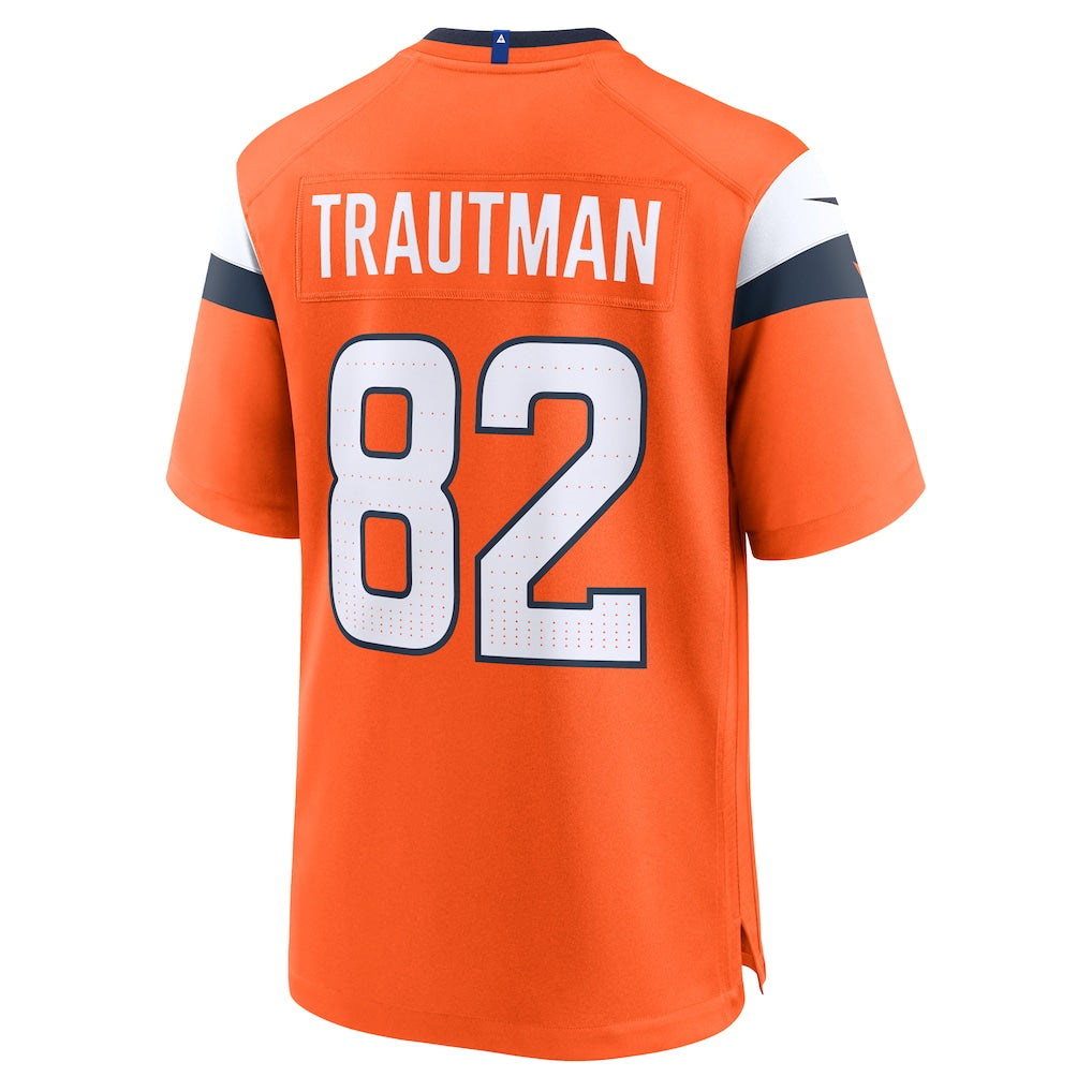 BIPIHUC D.Broncos #82 Adam Trautman Orange Team Game Jersey