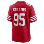BIPIHUC SF.49ers #95 Alfred Collins Scarlet Team Game Jersey