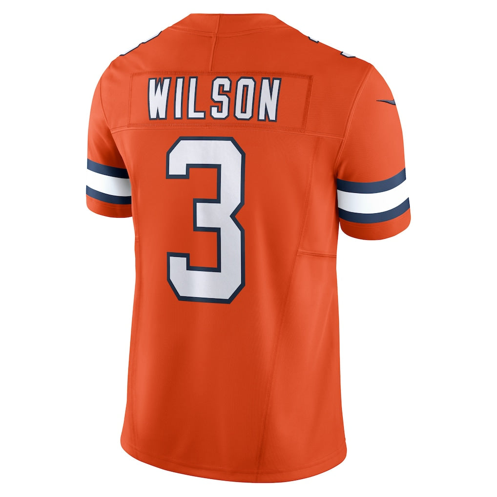 BIPIHUC D.Broncos #3 Russell Wilson Orange Vapor F.U.S.E. Limited Jersey