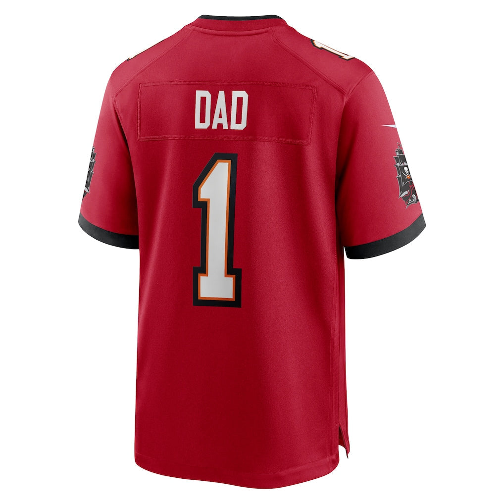 BIPIHUC TB.Buccaneers #1 Dad Red Game Jersey