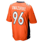 BIPIHUC D.Broncos #96 Eyioma Uwazurike Orange Game Player Jersey